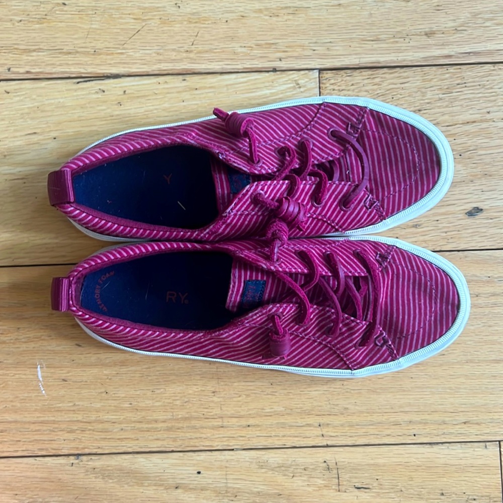 Burgundy sperry slip-ons
